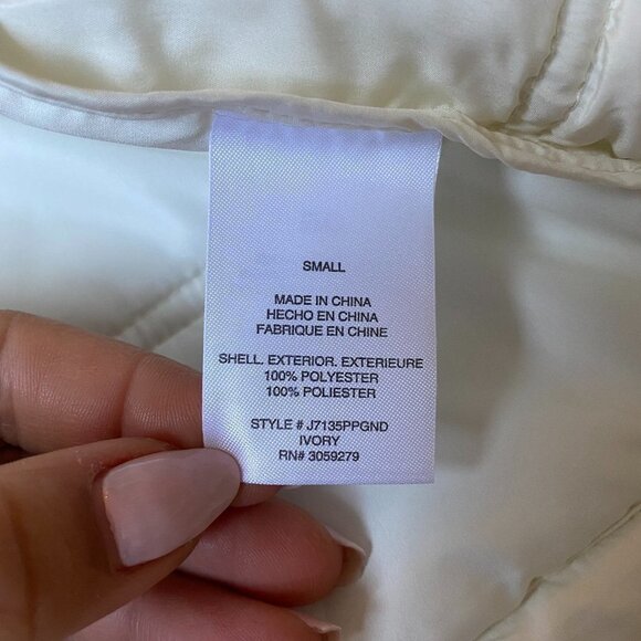 THREAD & Supply BNWT Women White Puffy Jacket Small Full Zip Water Resistant - Picture 7 of 8